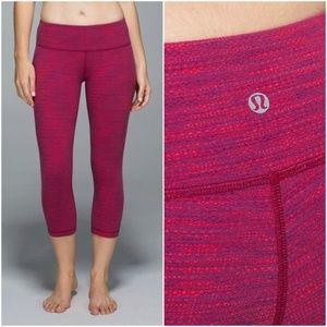 Lululemon Wunder Under Crop Pink Space Dye, Sz 4